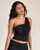 Image de Jovie One Shoulder Slinky Bow Top in Black
