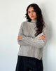 Image de Judah Chunky Chunized Rib Knit Jumper in Light Grey