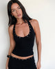 Image of Jugo Halterneck Top in Black with Eyelets