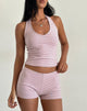 Image de Sera Short en jersey rayé rose et gris