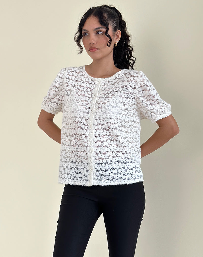 Top Kaelyn en dentelle Dahlia Ivoire