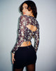 image de Kalula Long Sleeve Crop Top in Pretty Floral Green