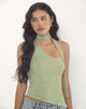 Image de Karasi Tie Neck Top in Shimmer Lurex Green