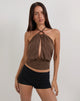 Image de Karise Plunge Top in Cupro Bitter Chocolate