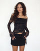 Image de Kawila Bardot Top in Floral Lace Jet Black