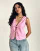 Image de Kayve Tie Front Top in Flamingo Pink