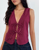 Image de Kayve Tie Front Top in Burgundy