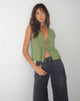Image de Kayve Tie Front Top in Dark Sage