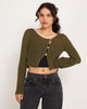 Image de Kazayo Long Sleeve Knit Top in Chive Green
