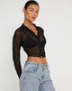 image de Kelly Cropped Shirt in Mesh Black