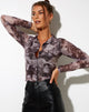 Image de la chemise Kelly en maille fumée noir gris