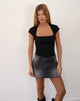 Image de Kelmere Open Neck Top in Jersey Plain Black