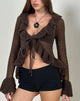 Image de Kendra Cardigan à volants en brun chocolat