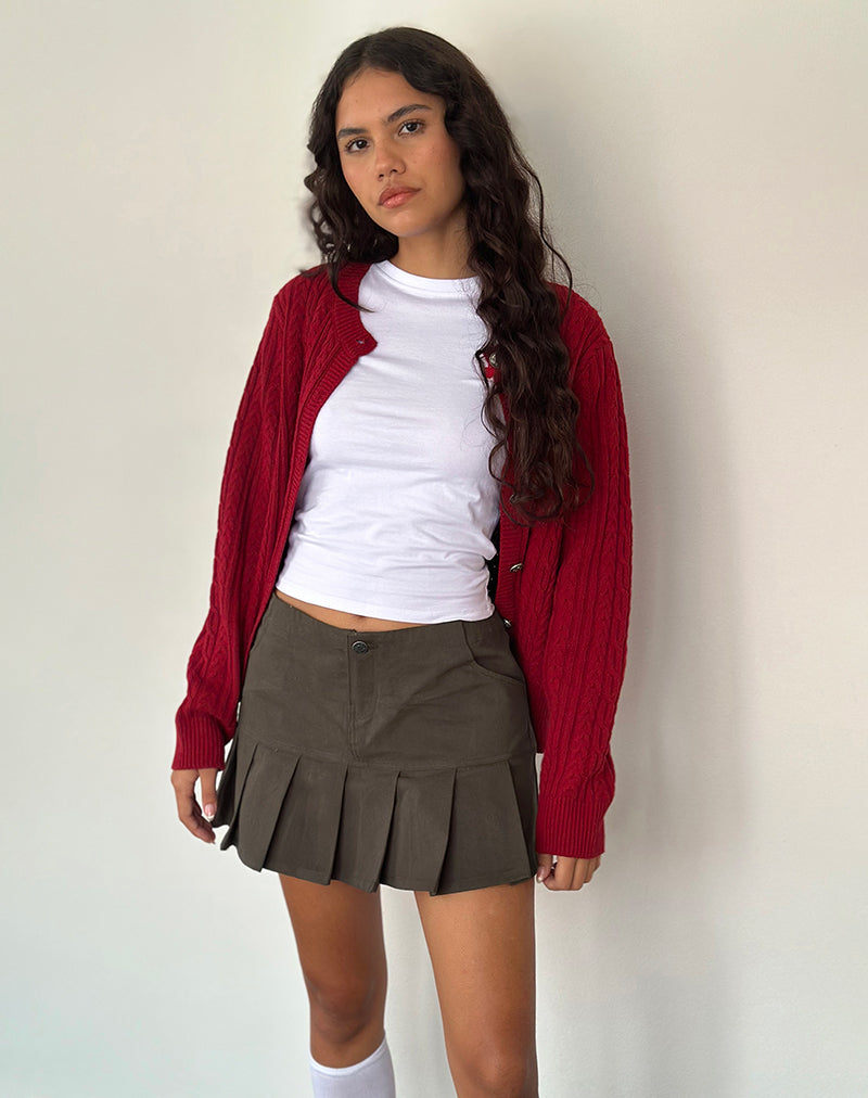 Minijupe plissée Keripa, gris foncé