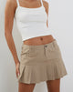 Image de Keripa Low Rise Pleated Mini Skirt in Stone Pinstripe