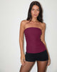 Image de Kivara Bandeau Tailored Top in Burgundy