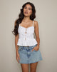 Image de Kugy Tie Front Cami Top in Poplin White