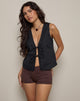 Image de MOTEL X JACQUIE Kayve Tie Front Top in Black