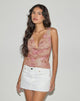Image de Lahira Cowl Neck Top in Smoky Floral Peach