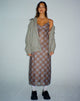 Image de KALANA DRESS GREEN BLURRED CHECK DARK OLIVE