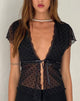 Image de Lavanya Butterfly Top in Polka Black Flock