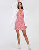 Image de la Mini robe Leana en Ditsy Butterfly Peach and Red