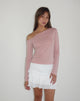 Image de Ledez Top asymétrique en tissu Pink Lady