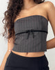 Image de Leggy Tube Top in Grey Pinstripe