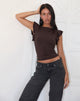 Image de Leisle Frill Top en chocolat amer