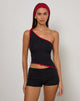 Image de Lenti Asymmetric Top en noir avec Adrenaline Red Binding