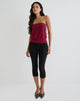 Image de Leocadia Bandeau Top in Cupro Dark Red