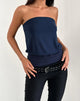 Image de Leocadia Long Bandeau Top In Cupro Navy