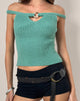 Image de Lesly Bardot Top with O Ring in Turquoise