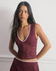 Image de Lihat Top in Lace Burgundy with Pink Binding