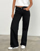 Image de Jeans parallèles à taille basse en Rinse Black