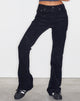 Image de Jeans Bootleg à taille basse en velours côtelé noir