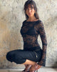 Image de Lubica Long Sleeve Top in Lace Black