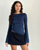Image de Lunica Long Sleeve Top in Tissue Jersey Navy