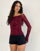 Image de Lutana Top in Botanical Flower Maroon