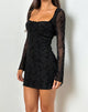 Image de Luth Mini Dress in Vine Flower Black