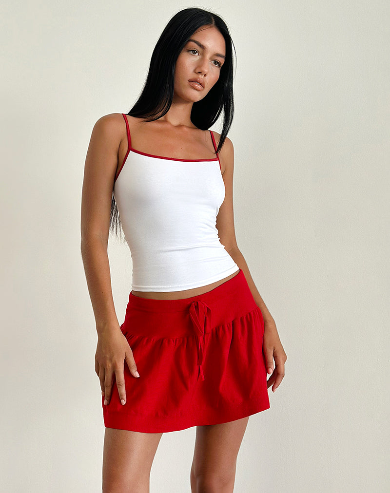 Minijupe Maddy en tricot rouge
