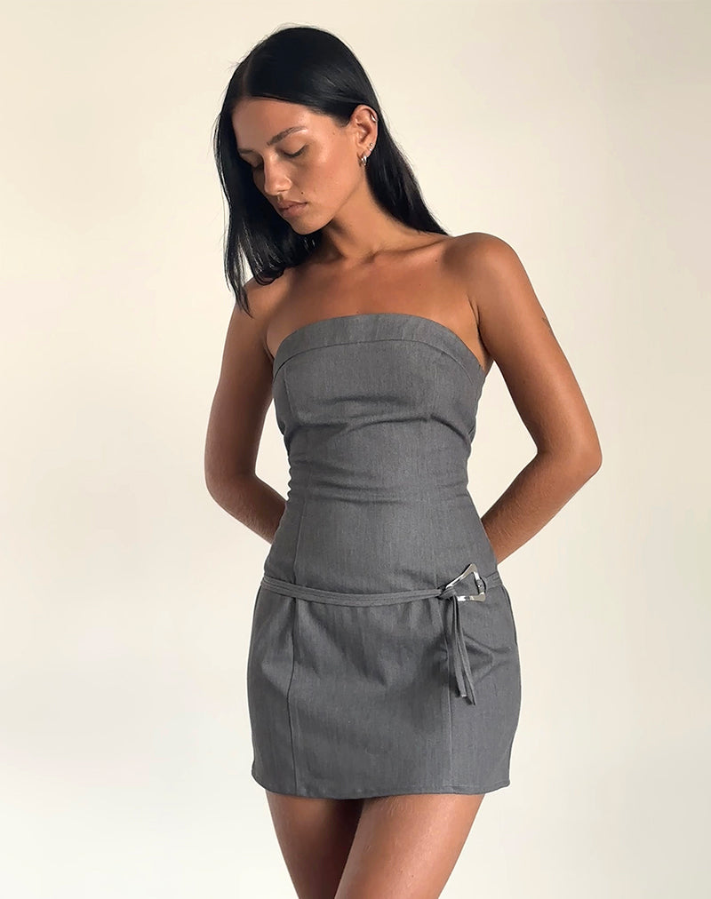 Magaska - Mini robe bandeau - Tailoring Charcoal