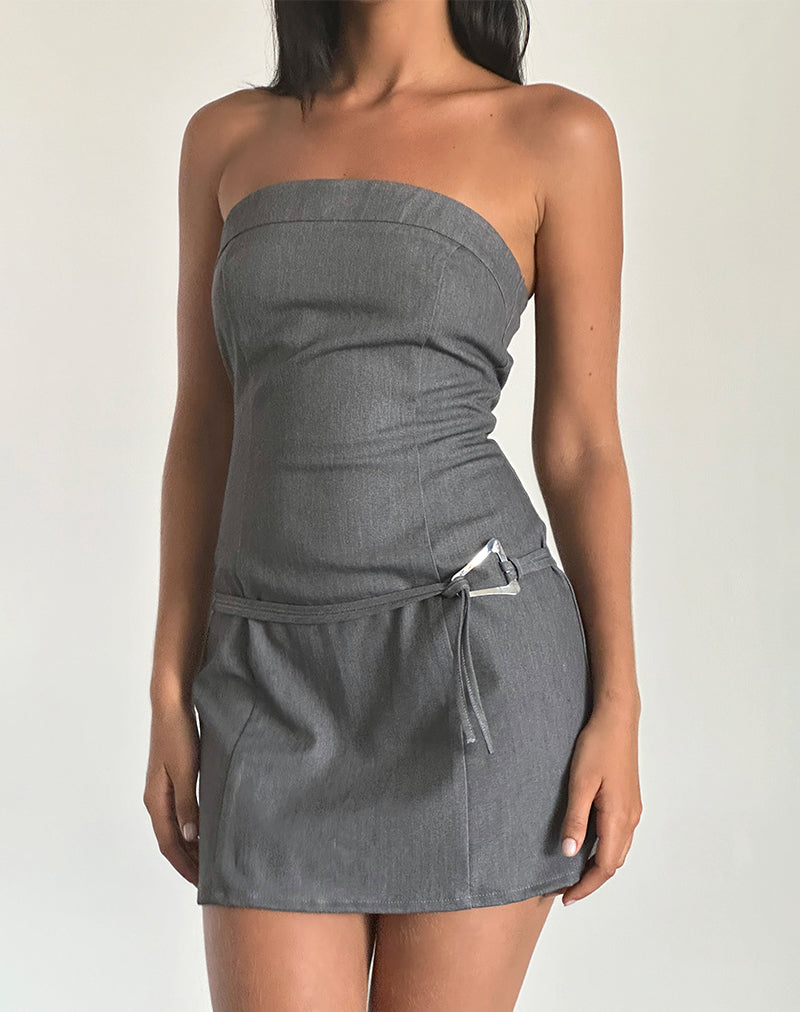Magaska - Mini robe bandeau - Tailoring Charcoal