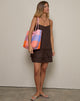 Image de Mailina Linen Button Up Mini Dress in Chocolate Brown