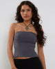 Image de Maribaya Longline Corset Top in Charcoal Soft Tailoring