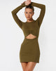Image de Matilda Bodycon Dress in Lycra Dark Olive