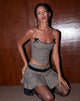 Image of Calida Corset Top in Micro Check Brown