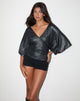 Image de Melia Batwing Top in Metallic Slinky Black