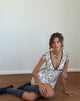 Image de Melva Mini Dress in Brown Stem Flower Flock