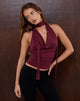 Image de Menora Cowl Neck Top in Burgundy Curpo